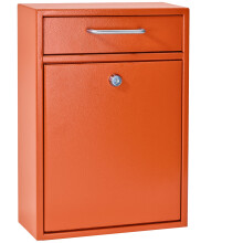 Mail Boss 7425 Hochsicherheits-Briefkasten aus Stahl mit Verriegelung zur Wandmontage, B  ro-Einwurf, Kommentar- und Briefkasten, Orange