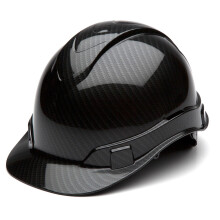 Pyramex Ridgeline Cap Style Schutzhelm mit 4-Punkt-Ratschenaufhngung, glnzendes schwarzes Graphitmuster