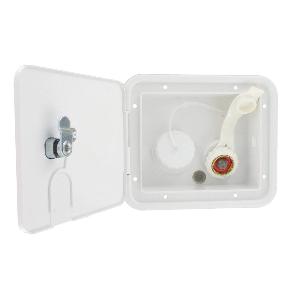 Valterra Gravity/City Water Hatch Fill Dish Lock Keys Rv Trailer White 719392316803