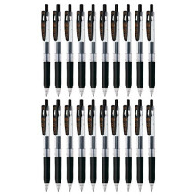 Zebra Sarasa Clip 0.3 Retractable Gel Ink Pen Rubber Grip 0.3mm Black Ink Value Set of 20