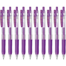 Zebra Sarasa Clip 0.7 Gel-Tintenstift, einziehbar, Gummigriff, 0,7 mm, violette Tinte, Vorteilsset mit 10 St  ck