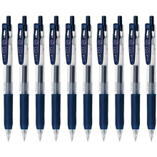 Zebra Sarasa Clip 1.0 Gel Tintenroller, Gummigriff, 1.0mm, Blau Schwarz, Set von 10