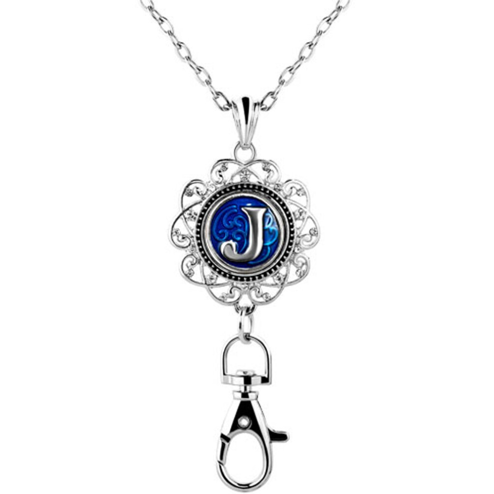 Collier De Bureau Shinyjewelry Avec Clip Pour Badge Et Pendentif Avec Breloque Pression En Forme De Lettre De L'alphabet Az (L)-image