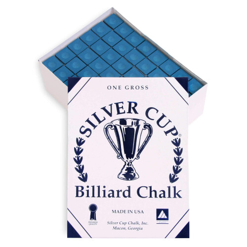 Silver Cup Pool cue Billiard Premium Chalk - ONE Gross - 144 PCS - Blu 1