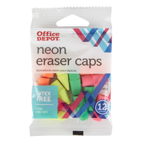 Κωνικές Γόμας Neon Office Depot, Ποικιλία Χρωμάτων, Συσκευασία 12 τεμαχίων