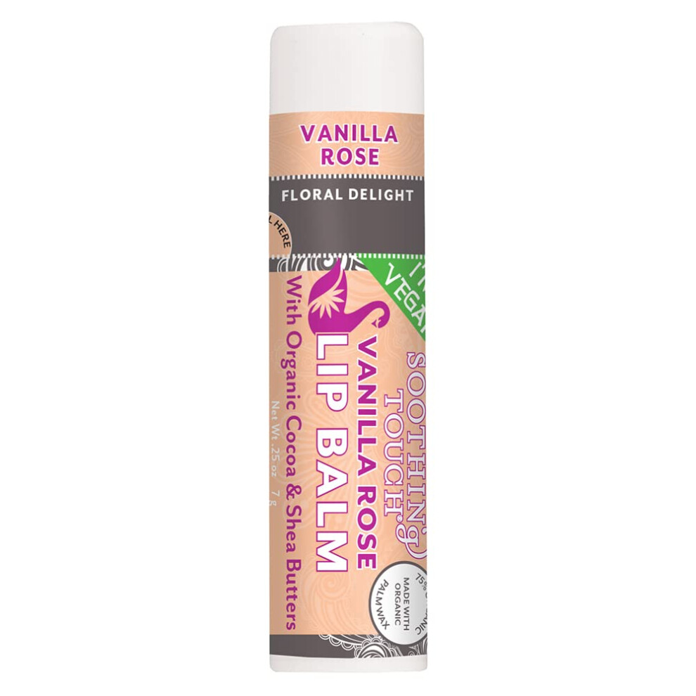 Zachte Aanraking Soothing Touch Vanilla Rose Organic Vegan Lip Balm 25 Oz