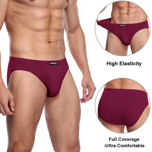 wirarpa Men's Underwear 4 Pack Modal Microfiber Briefs No Fly Covered 2