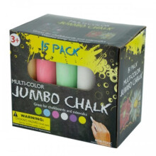 Jumbo Multicolor Outdoor Sidewalk Chalk - 15 Piece Washable Premium Se