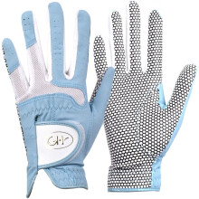 gH Womens Leather golf gloves One Pair - Plain Both Hands (Blue  20 (M))