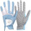 gH Womens Leather golf gloves One Pair - Plain Both Hands (Blue  20 (M)) 1