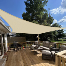 E&K Sunrise 22 'X 22' Sun Slavy Slavy Dreptunghi Canopy Shade Cover UV Bloc UV pentru Patio Backyard Garden Outdoor (bej)