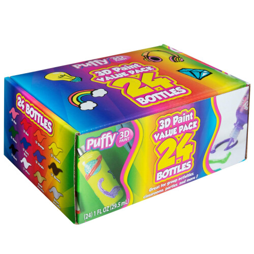 Puffy 1 fl oz 3 est   nceis e 2 pinc   is 3d tinta 24 pacote arco -   ris 1