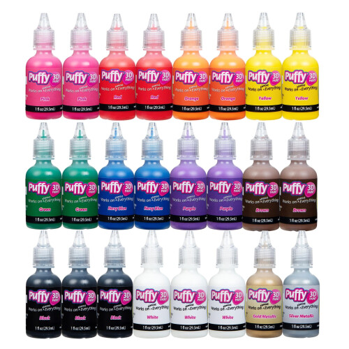 Puffy 1 fl oz 3 est   nceis e 2 pinc   is 3d tinta 24 pacote arco -   ris 2