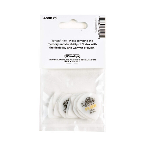 Dunlop Jim Dunlop Tortex Flex Jazz III 73mm, Λευκά Πένες Κιθάρας (468P.73) 2