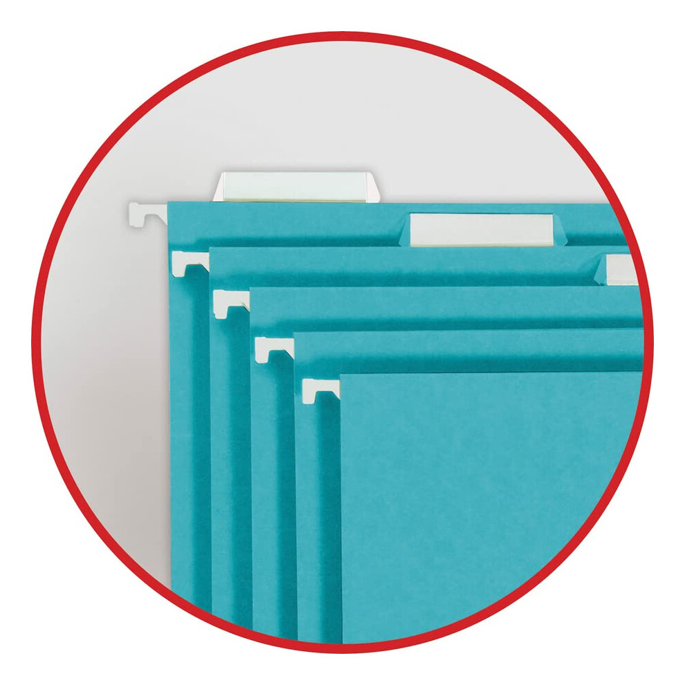 Photos - File Folder / Lever Arch File Smead Hanging File Folders 1/5 Tab 11 Point Stock Letter Teal 25/Box 64074 