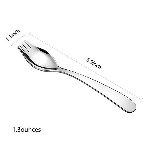 WEKTUNAA 6-Pack Μίνι Ανοξείδωτα Sporks, Σχολικά είδη για φαγητό, Flatware Set 5.9-Inch(S) 2
