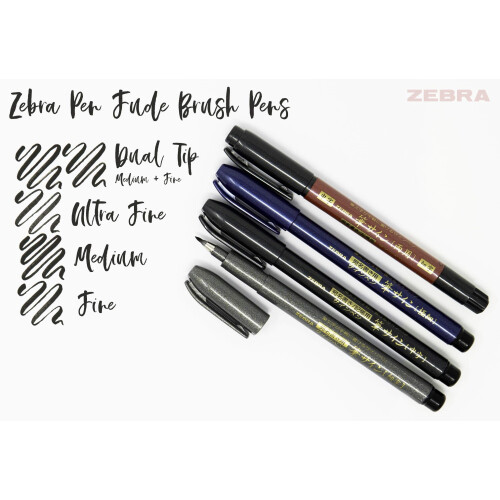 Zebra Pen Zensations Μολύβι Πινέλου, Λεπτή Άκρη, Μαύρη Αδιάβροχη Μελάνη, 1-Πακέτο 1