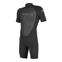 O'Neill Uomo Reactor-2 2mm Zip Posteriore Manica Corta Muta, Nero/Nero, 3XL