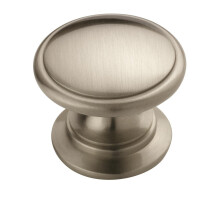Amerock | Cabinet Knob | Satin Nickel | 1-1/4 inch (32 mm) Diameter | Ravino | 25 Pack | Drawer Knob | Cabinet Hardware