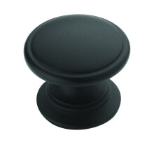 Amerock | Skpsknopp | Mattsvart | 1-1/4 tum (32 mm) Diameter | Ravino | 25-pack | Ldknapp | Hrdvara fr skp