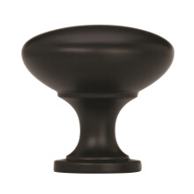 Amerock | Cabinet Knob | Matte Black | 1-1/4 inch (32 mm) Diameter | Edona | 25 Pack | Drawer Knob | Cabinet Hardware