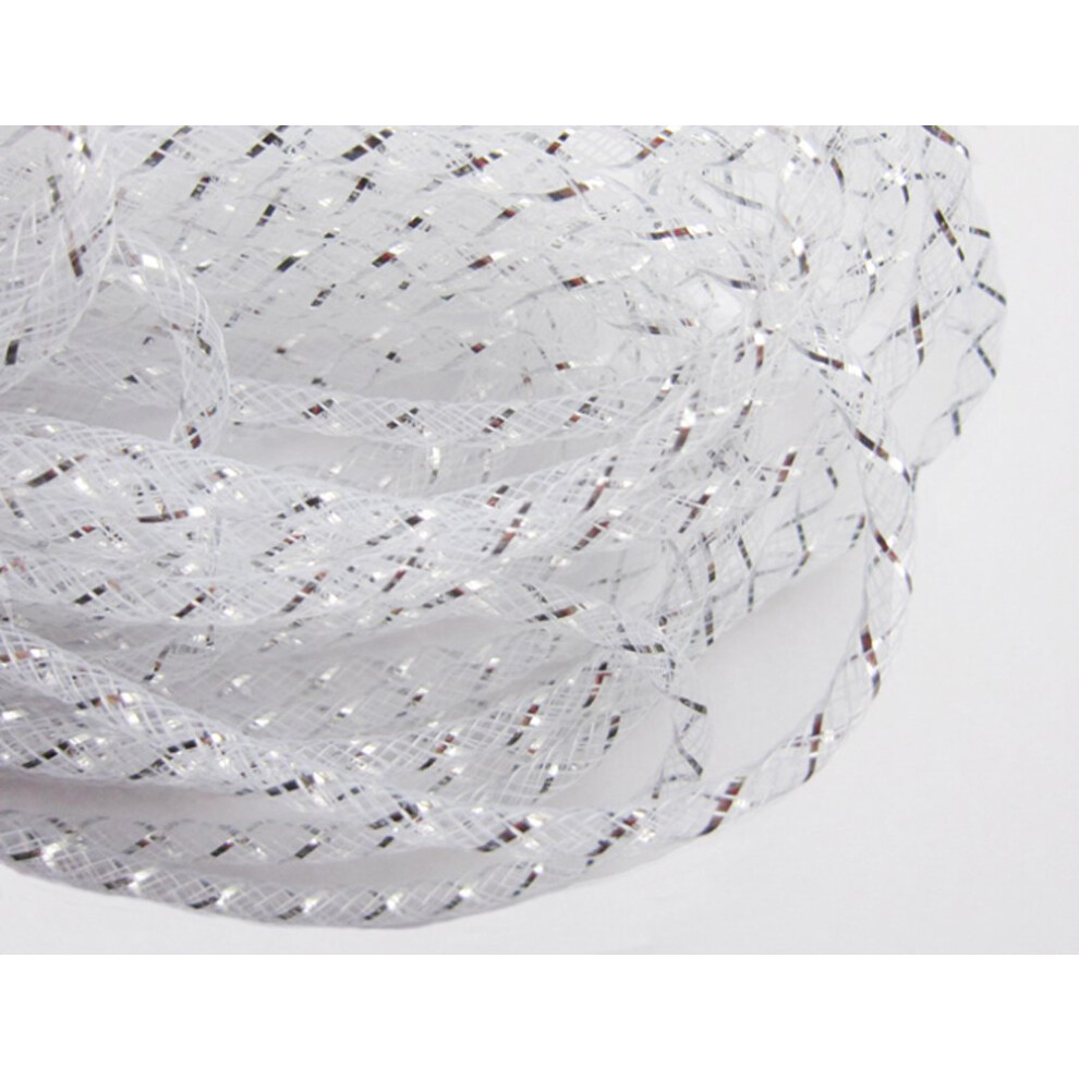 YYCRAF Un rouleau de 50 m   tres de tube en maille solide Deco Flex pour couronnes Cyberlox Crin Crafts 4 mm (blanc)