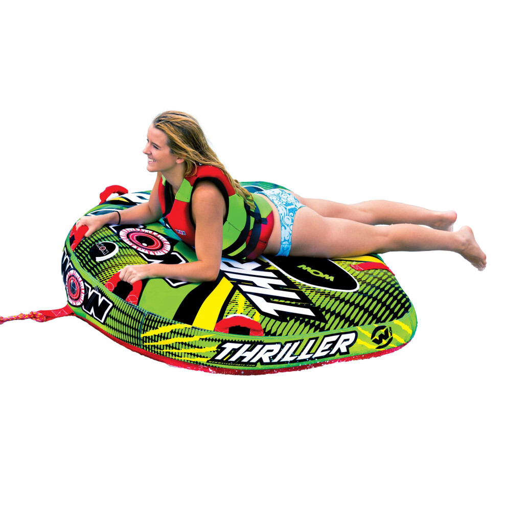 WOW Sports - Thriller Towable Deck Tube for Boating - 1 Person 170 lbs