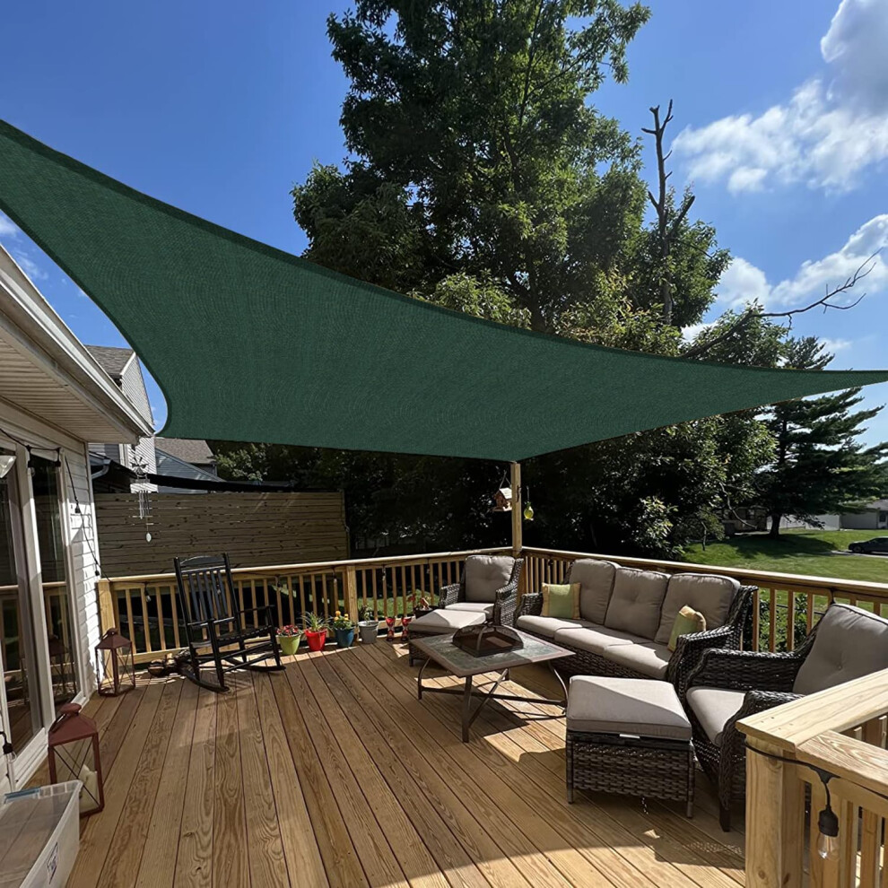 Voile D'ombrage Rectangulaire Ek Sunrise 12 X 12 - Protection Uv - Pour Terrasse, Jardin, Ext Rieur - Vert-image