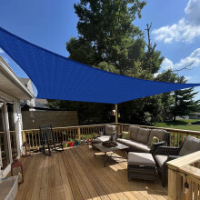 E&K Sunrise 12 'X 16' Sun Slavy Slavy Dreptunghi Canopy Shade Cover UV Bloc UV pentru Patio Backyard Garden Outdoor (albastru)