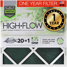 castle Filters, One-Year HVAc Furnace Filter, 14 x 24A x 1A,Black
