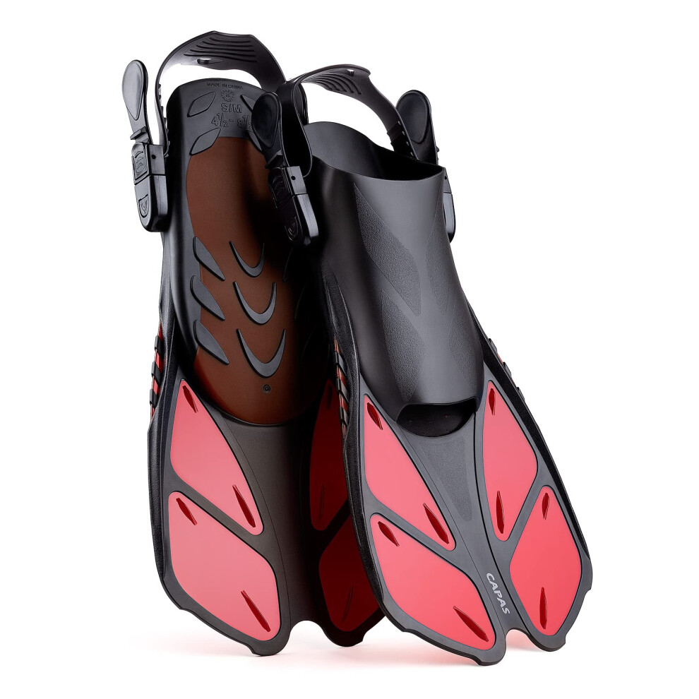 cAPAS Snorkel Fins Swim Fins Travel Size Short Adjustable for Snorkel