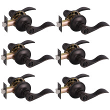 Gobrico 6 Pack Oil Rubbed Bronze Privacy Door Levers for Bathroom Bedr
