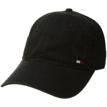 Tommy Hilfiger Herrars Dad Hat Billy Corner Flag Keps, Svart, O/S