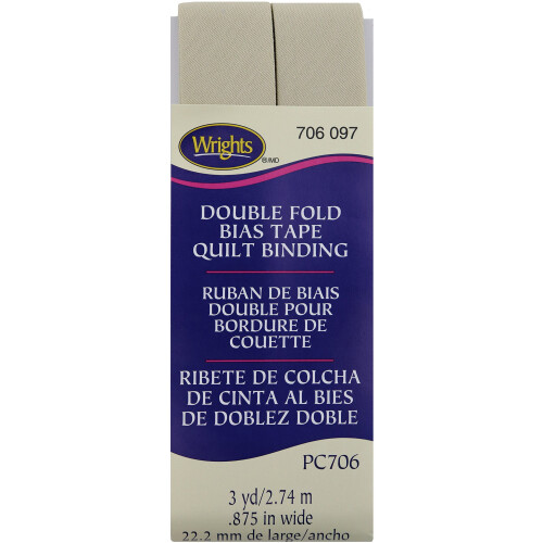 WRIGHTS Khaki Dubbelvikts Quilt Binding 7/8" X3yd, Blå
