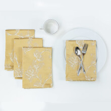 Benson Mills Harmony Scroll tisse tissu damasque Ensemble de 4 serviettes de tous les jours Occasions speciales Mariages et serviettes en tissu d