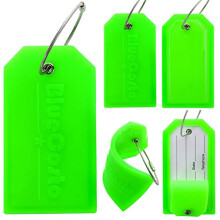 BlueCosto 5x Bright Green Big Bagage -tags til kufferter Rejsekuffert Tag m/privatlivsd?ksler