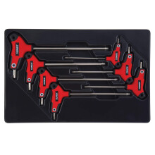 SUNEX 9857T STAR HEX KEY SET 7 pe   a T10 a T40 Comfort Grip Rubber Overmolded Handled Storage Bandeja