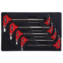 SunEx 9858m Hex Key Set 8 piese metrice de 2 mm pna la 10 mm CAVER COMPORT CARTEA Suprapunerea mnerului Suprapunerea mnerului
