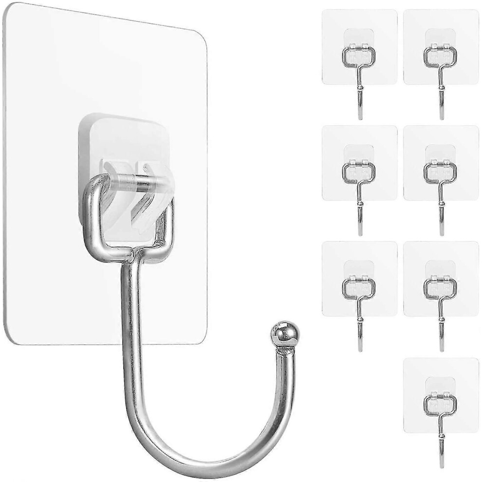 Konhill (As Show, One Size) Large Adhesive Hooks 22Ib(Max), Waterproof And Rustproof Wall Hooks For Hanging Heavy Duty, Stainless Steel Towel And Coats Hooks
