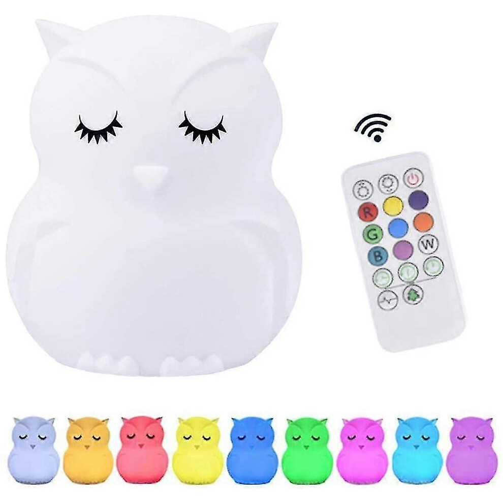 Konhill (As Show, One Size) Night Bedside Lamp, Baby Nursery Lamp, Night For Kids With Touch Sensor & Remote Control 9 - Colorful Light