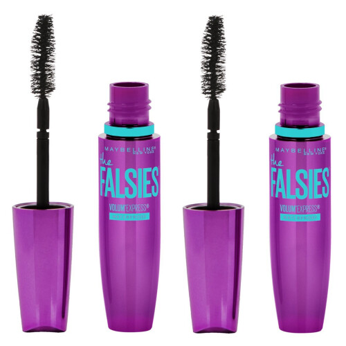 Maybelline Maybelline Volum' Express Falsies Αδιάβροχη Μάσκαρα, Πολύ Μαύρη, 2 Τεμάχια