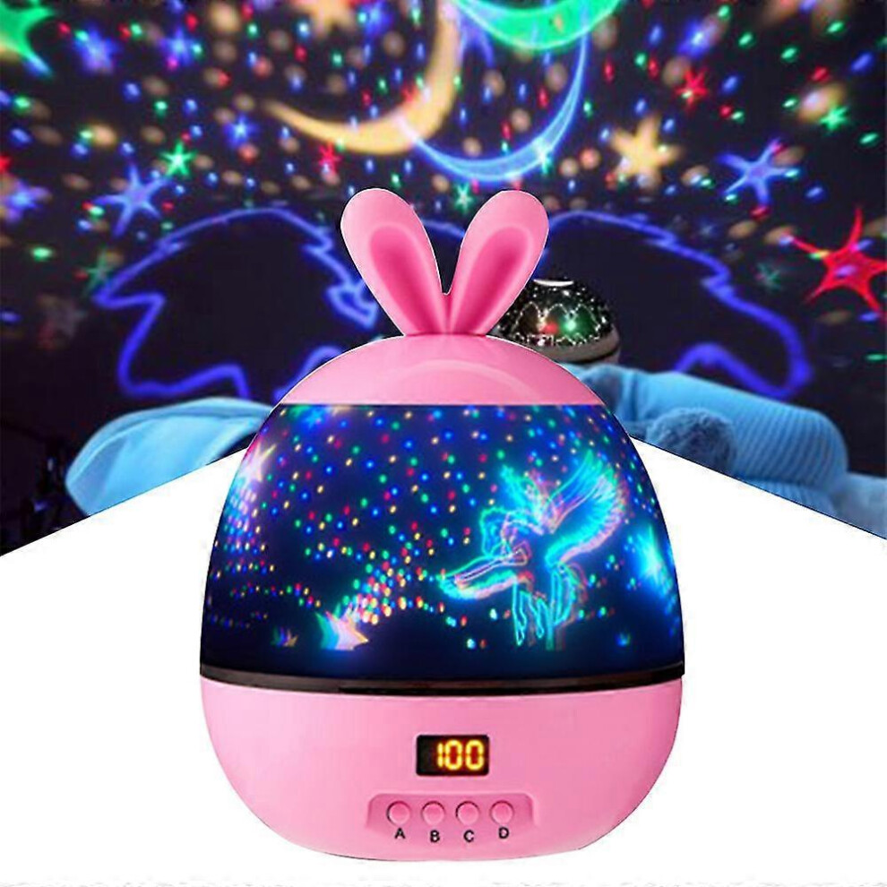 Konhill (As Show, One Size) Starry Sky Projector Led Projector Lamp Kids 360Rotate Lighting Modes