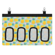 (As show, One size) Four Holes Of Pineapple Pet Feeding Bag Rabbit Hay Bag Feeding Hanging Feeding Bag Guinea Pig Small Animal Food Storage Bag Hamster