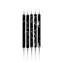 Rolabling 5 Pcs/Set Dubbeländad Nail Art Dotting Pen Verktyg för Nageldekorationer