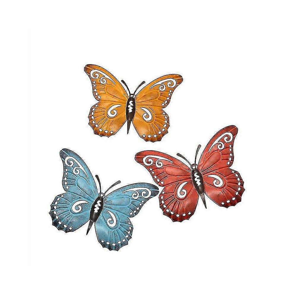 (As show, One size) 3pcs/set 3d Metal Butterfly Wall Art Inspirational Wall Decor-image-OPC-PG95QYX-NEW