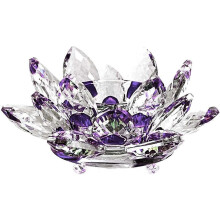(As show, One size) Crystal Tea Light Candle Holders,Crystal Lotus Candle Tealight Holder,Decor Candle Holders Craft Ornament Decoration Candlestick Holder for Altar wind