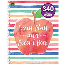 Teacher Created Resources Watercolor Lesson Plan and Record Book, 8.5 inches X 11 inches, White