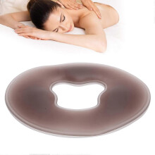 (As show, One size) Silicone Spa Pillow - Soft SPA Beauty Salon Massage Face Pillow Headrest, Overlay Face Relax Cushion Pad Brown