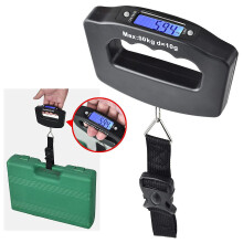 (As show, One size) Handheld Portable Digital Luggage Scale With Grip - Travel Portable Electronic Weighing Suitcase And Bag - 110lb/50kg - Black