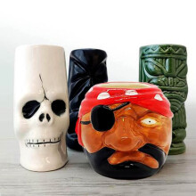 Kubki BarConic Tiki, pakiet 3 naczyn do picia zestaw 4 sztuk